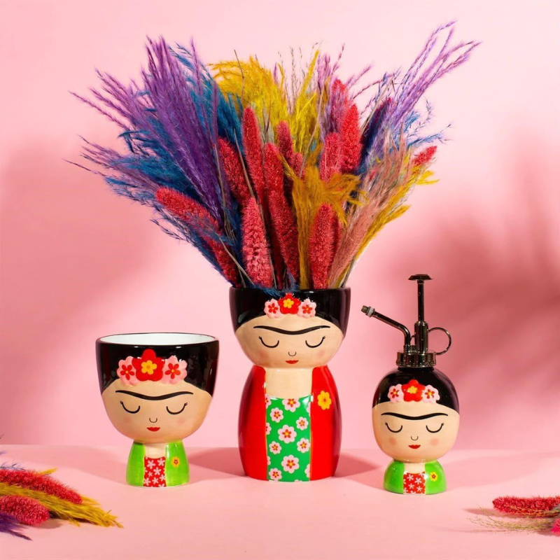 Maceteros originales con pelo Frida kahlo Sass & Belle