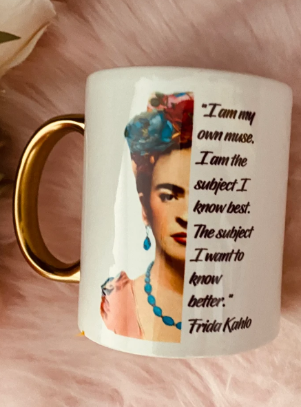 Frida kahlo Mercedes art boutique increible mug para la mañana