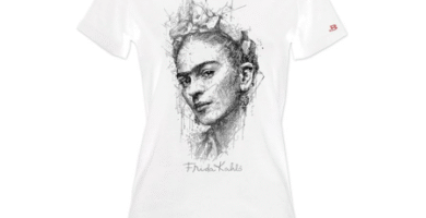 Camiseta cara Frida Kahlo Blanca