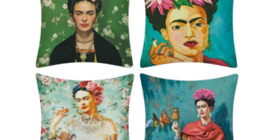 almohadones frida kahlo con pintura