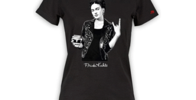 camiseta frida kahlo rock and roll girl power