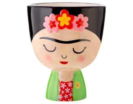 maceta frida kahlo pintada - decoración frida kalho 