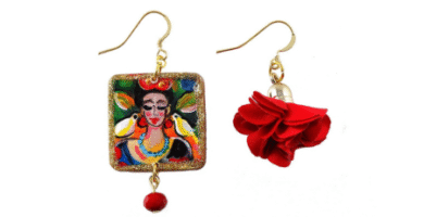 pendientes Frida Kahlo pintados a mano